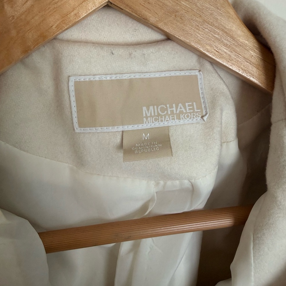 Michael Kors Cream Belted Trench Coat - Picture 3 of 8